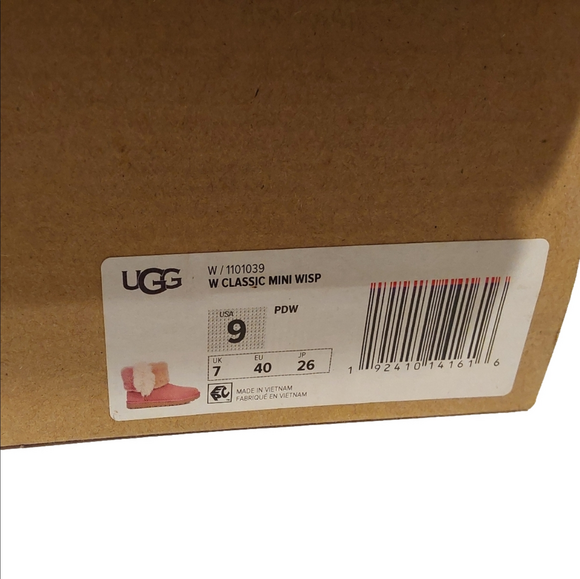 UGG Classic Mini Wisp Women's Pink Shearling Boots Size 9 - Picture 12 of 13